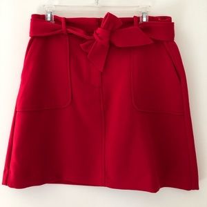 LOFT Red Skirt with Pockets